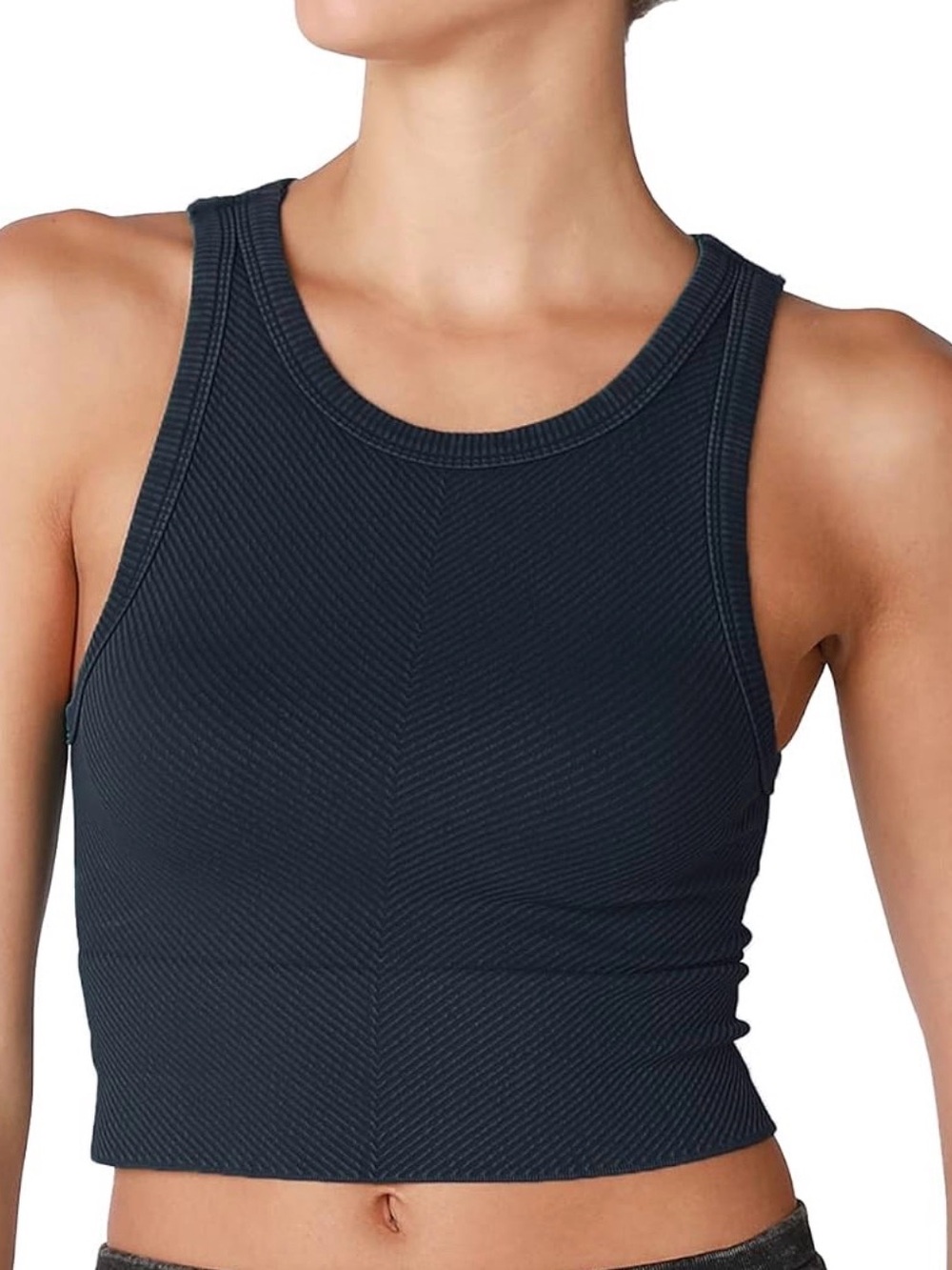 NIKIBIKI One Size Women's Ribbed Tank Crop Top - Black